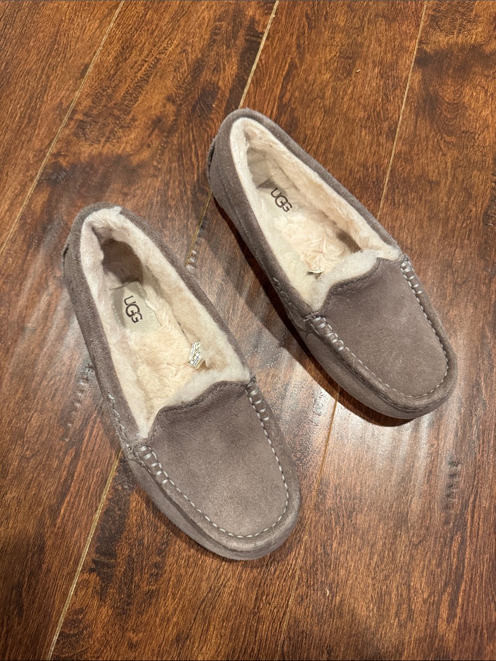 UGG Men's Taupe Suede Slip-On Moccasins